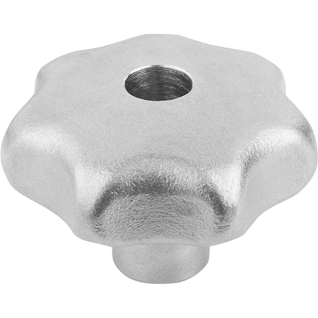 Kipp Star Grip, Form:D To DIN6336 D=3/8-16, D1=50, H=34, Stainless Steel Blasted K0150.450A43
